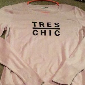 Halogen ( Nordstrom Brqnd) Baby Pink Pullover Cotton Rayon Nylon MED TRES CHIC